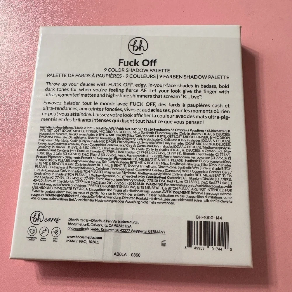 BH Cosmetics “F Off” 9-Color Eyeshadow Palette – Bold Pigments